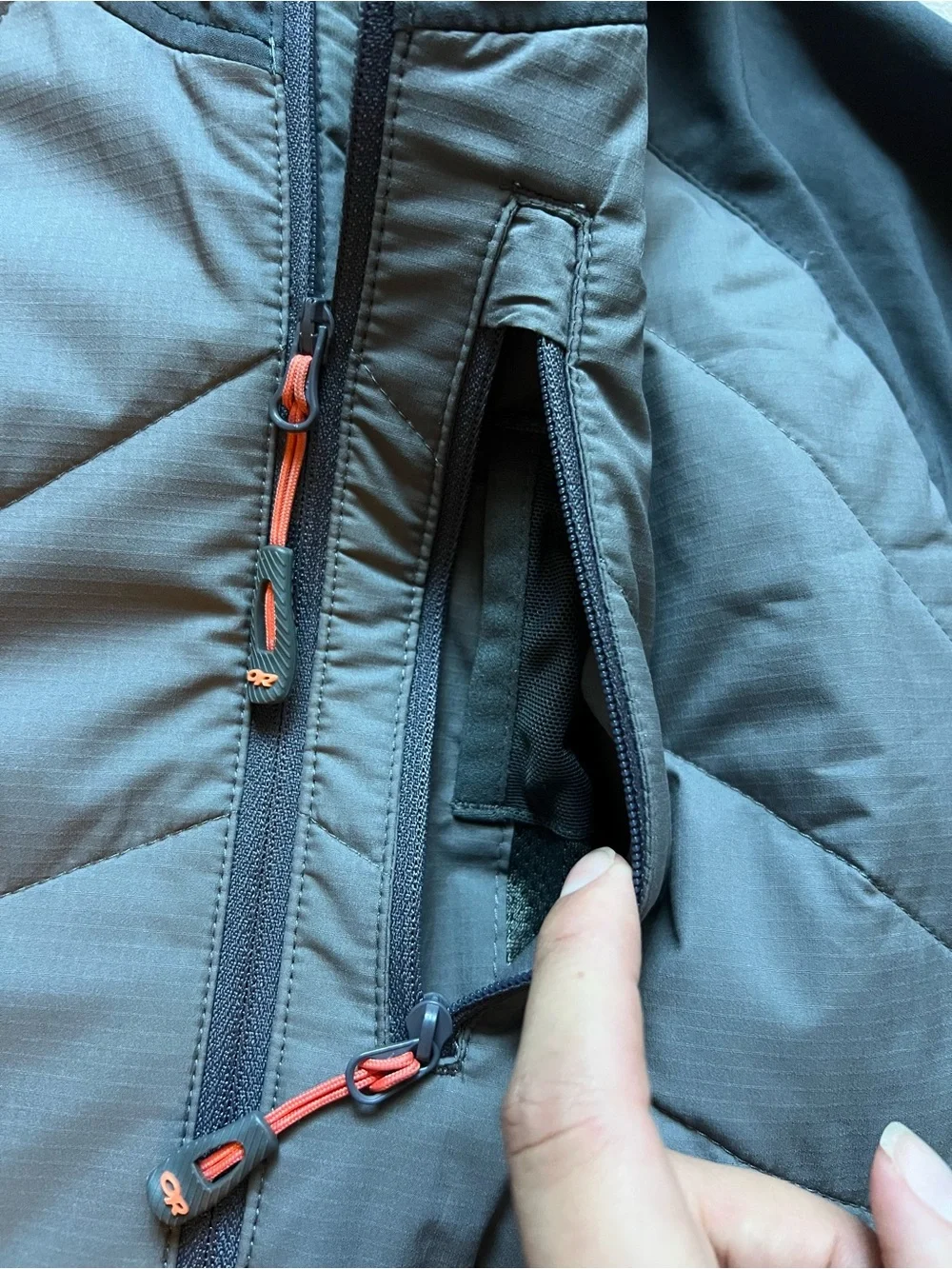 Outdoor Research M Refuge Hybrid Zippered Grey Hoodie
